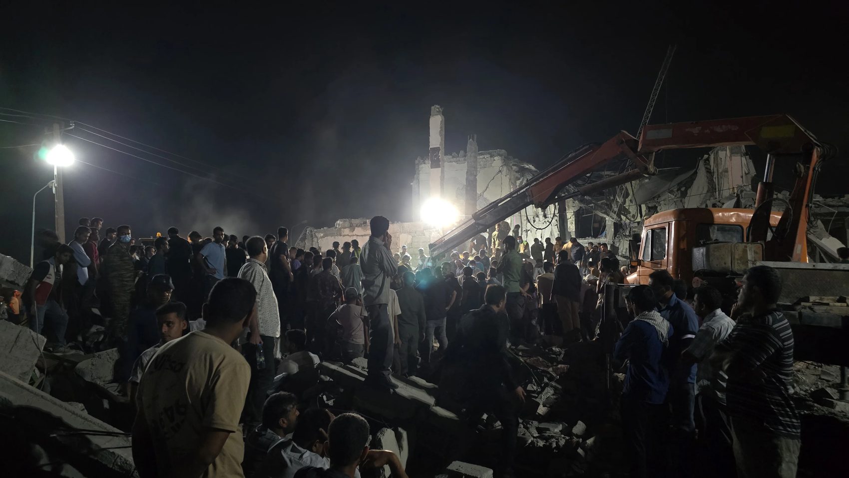 Night vigil at the site