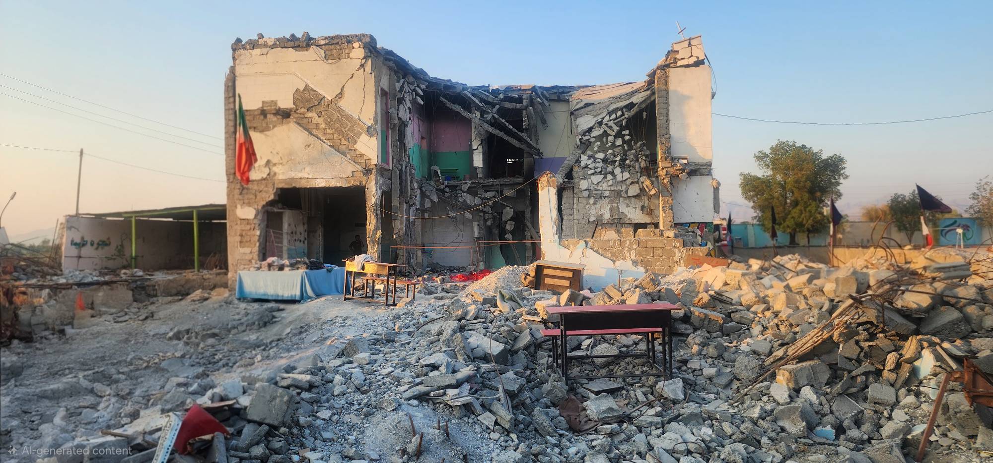 The collapsed school building